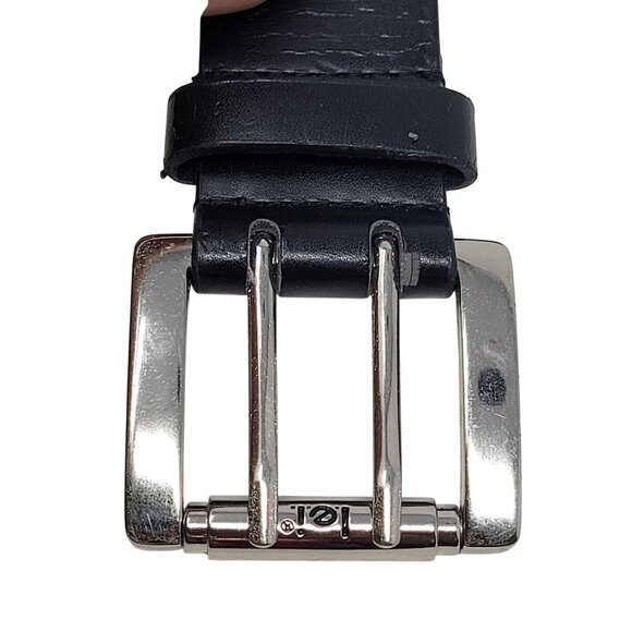 L.E.I. Black Double Grommet Belt Sz L Leather Lined‎ Studded Punk Emo Steampunk